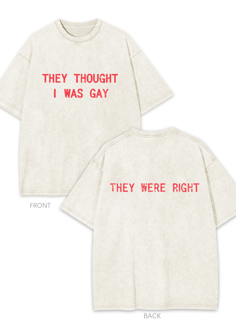 I Was Gay Two Sides Y2K Washed Tee Chicshe