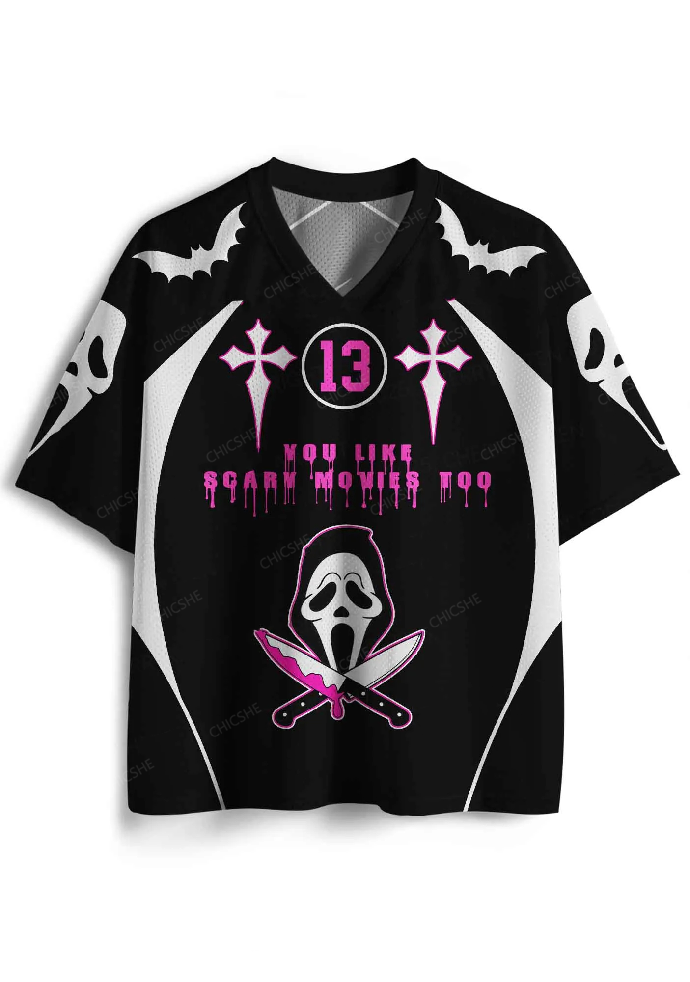 Halloween Custom Like Scary Movie Y2K Sport Jersey Shirts Chicshe