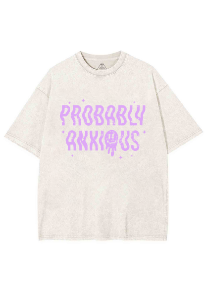 Probably Anxious Grimace Y2K Washed Tee Chicshe