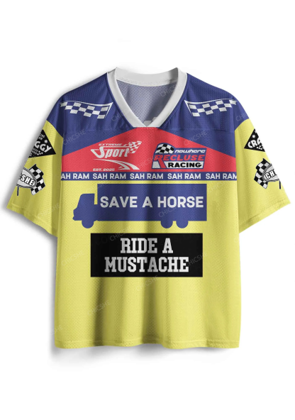 Custom Ride A Mustache Y2K Sport Jersey Shirts Chicshe