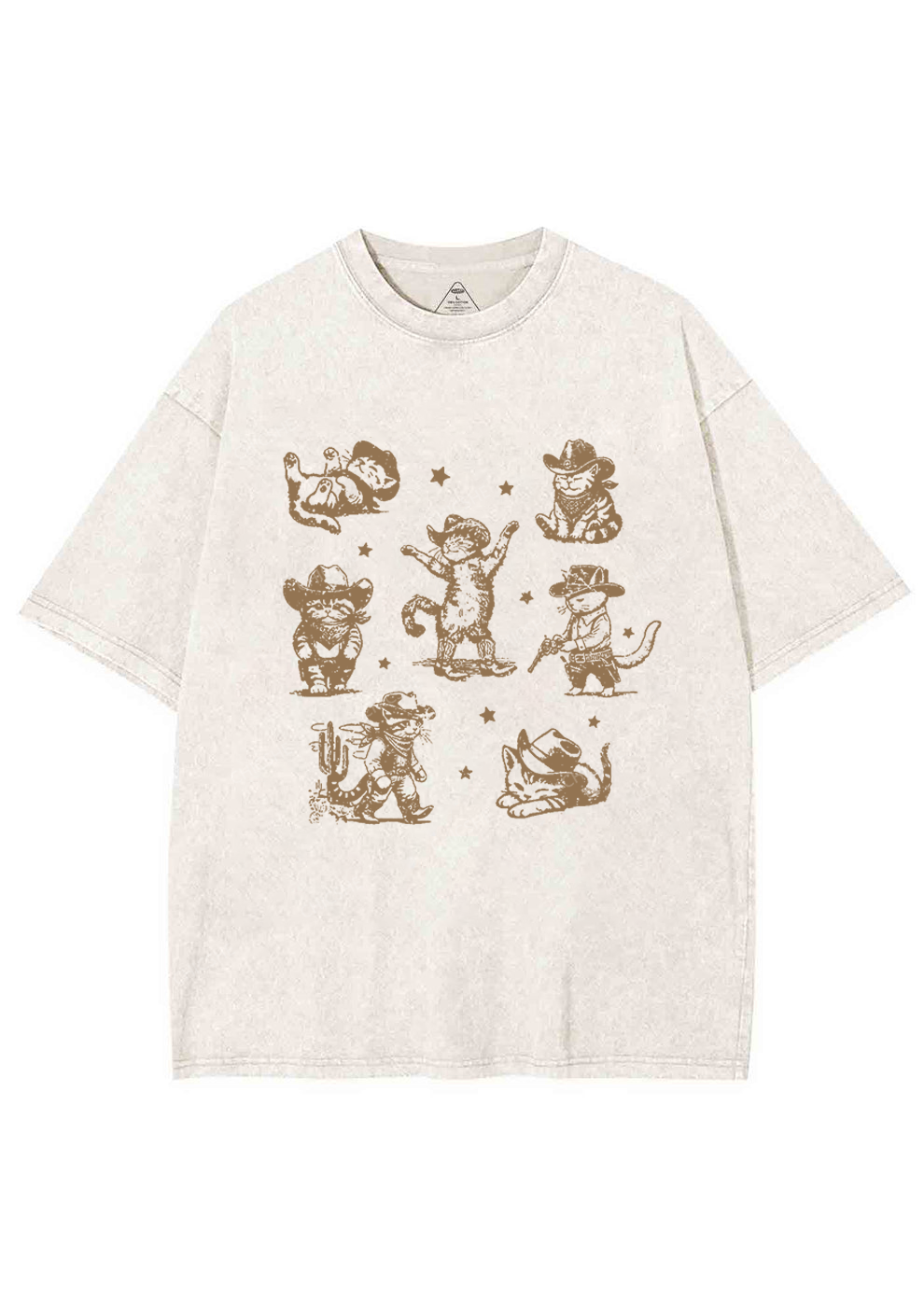 Cowboy Cats Y2K Washed Tee Chicshe