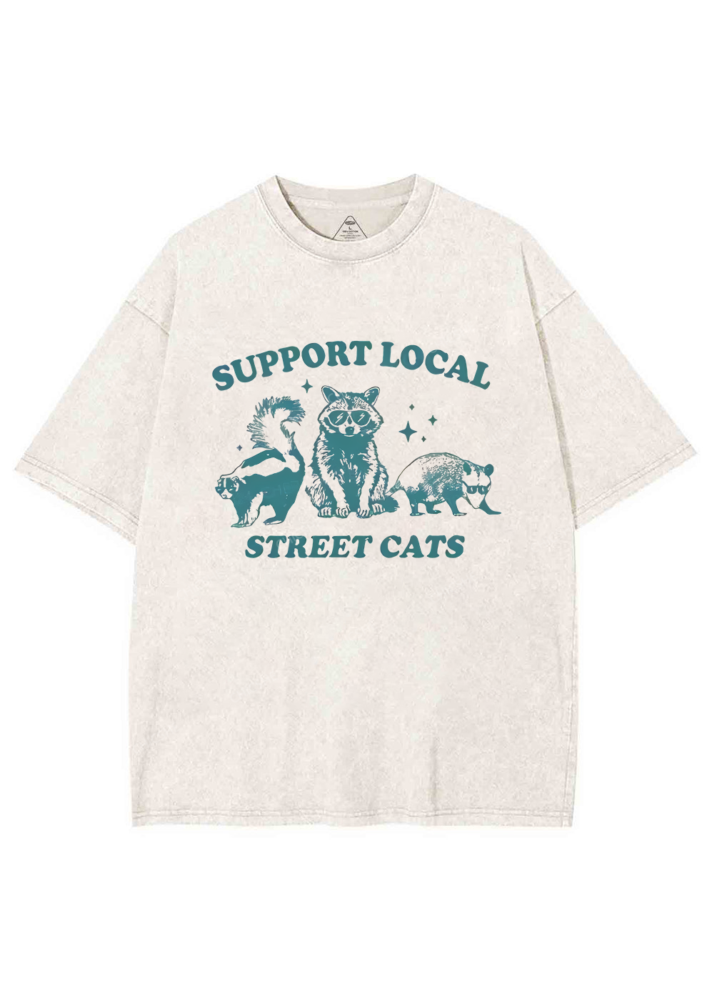 Support Local Street Cats Y2K Washed Tee Chicshe