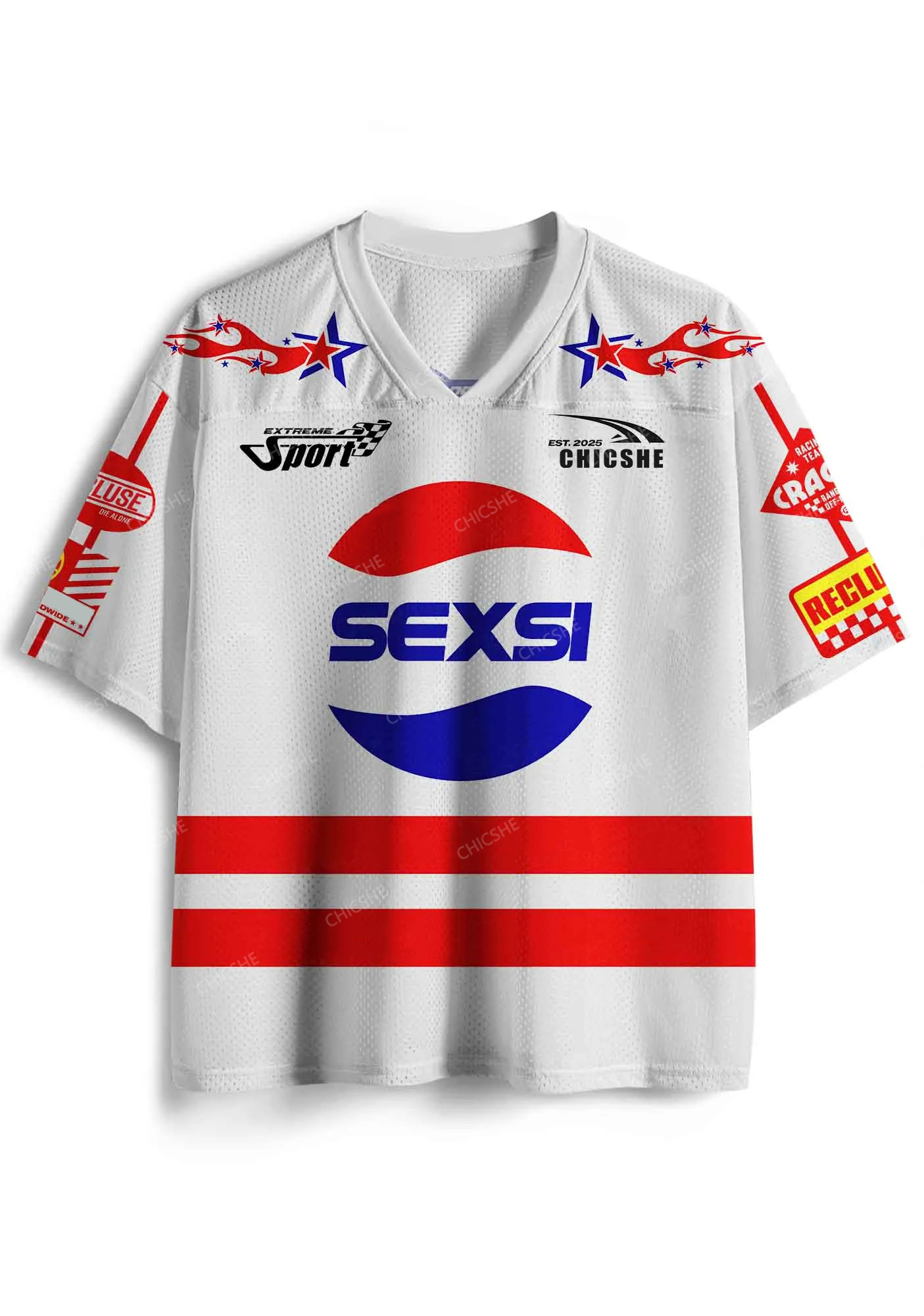 Custom Red Blue Sexsi Y2K Sport Jersey Shirts Chicshe
