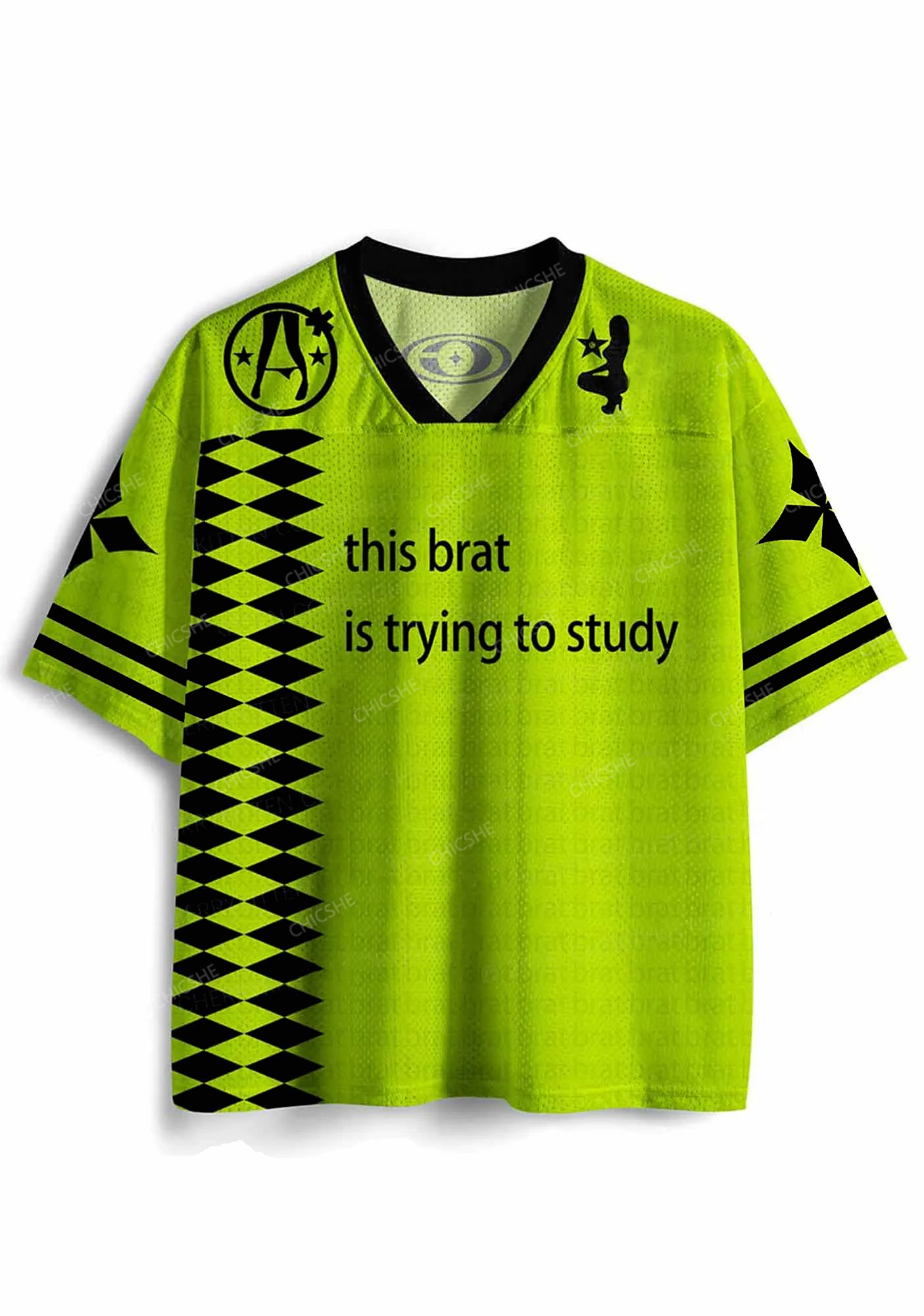 Custom Brat Trying To Study Y2K Sport Jersey Shirts Chicshe