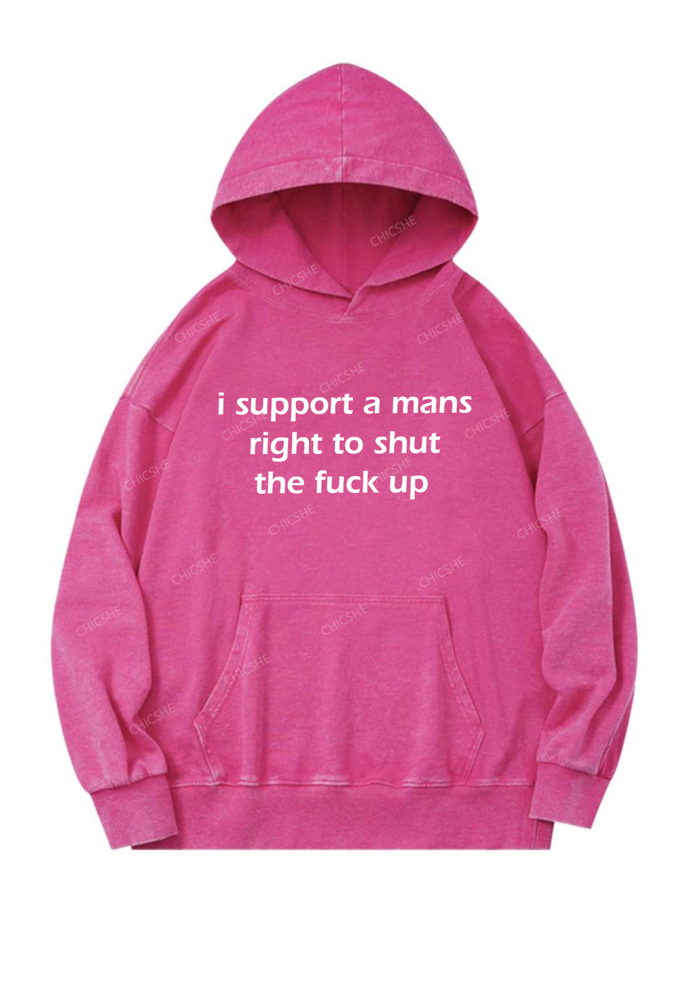 I Support A Mans Right Y2K Washed Hoodie Chicshe