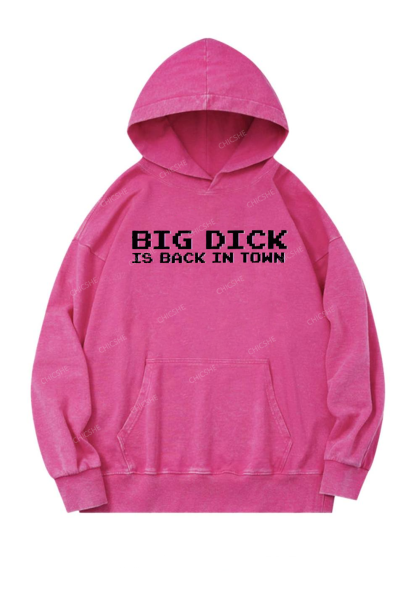 Big Is Back In Town Y2K Washed Hoodie Chicshe