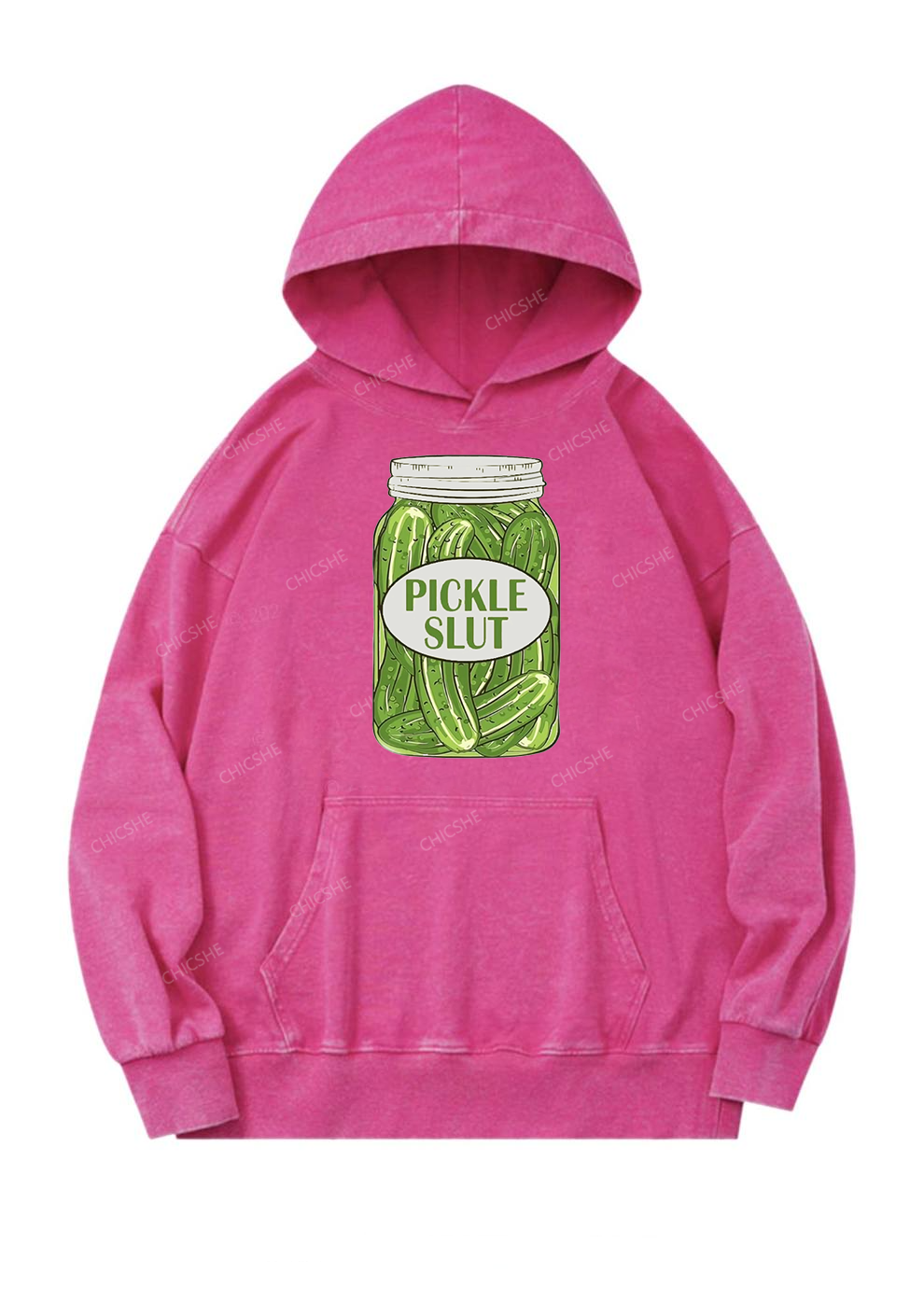 Pickle Slxt Y2K Washed Hoodie Chicshe
