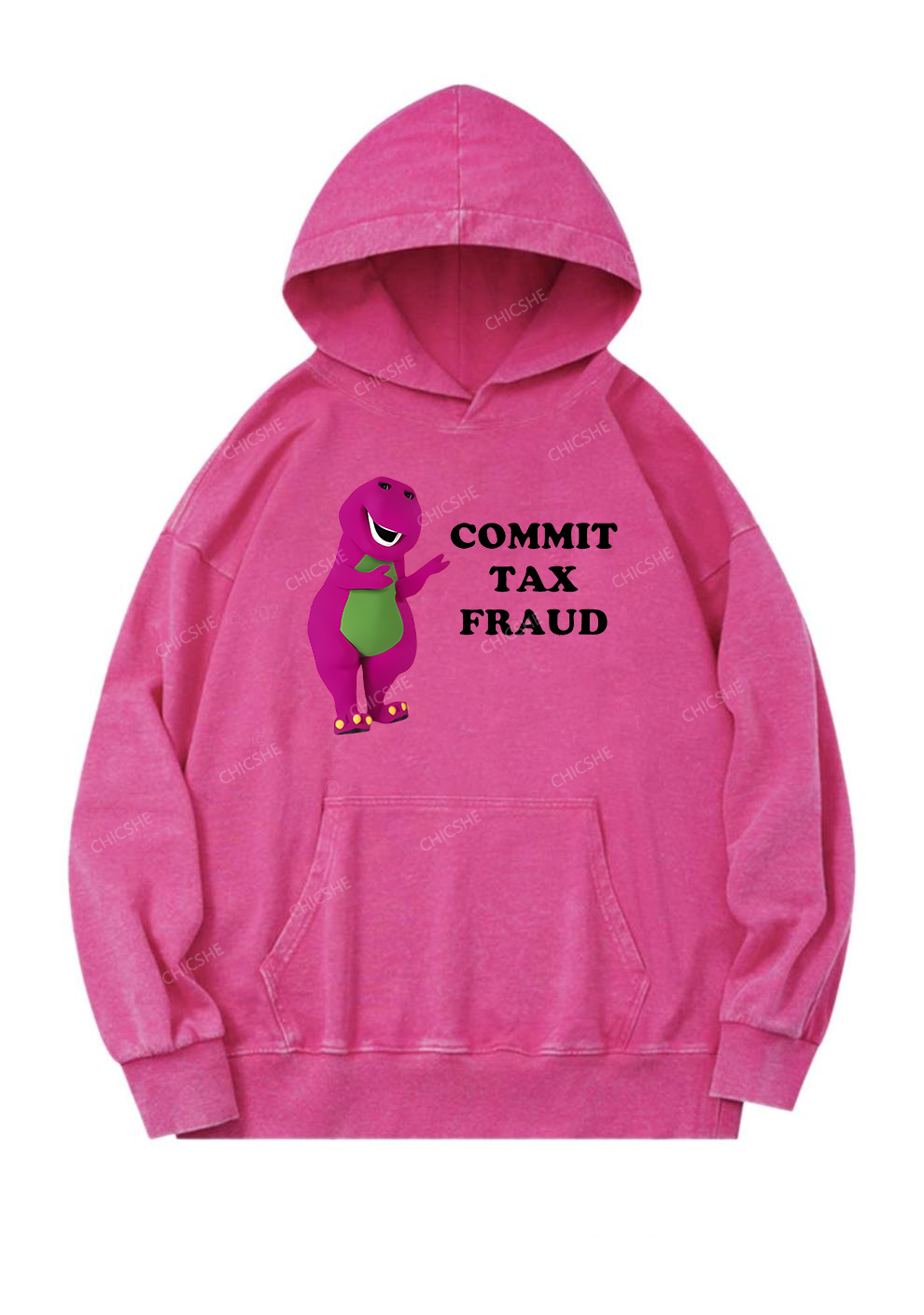 Commit Tax Fraud Y2K Washed Hoodie Chicshe