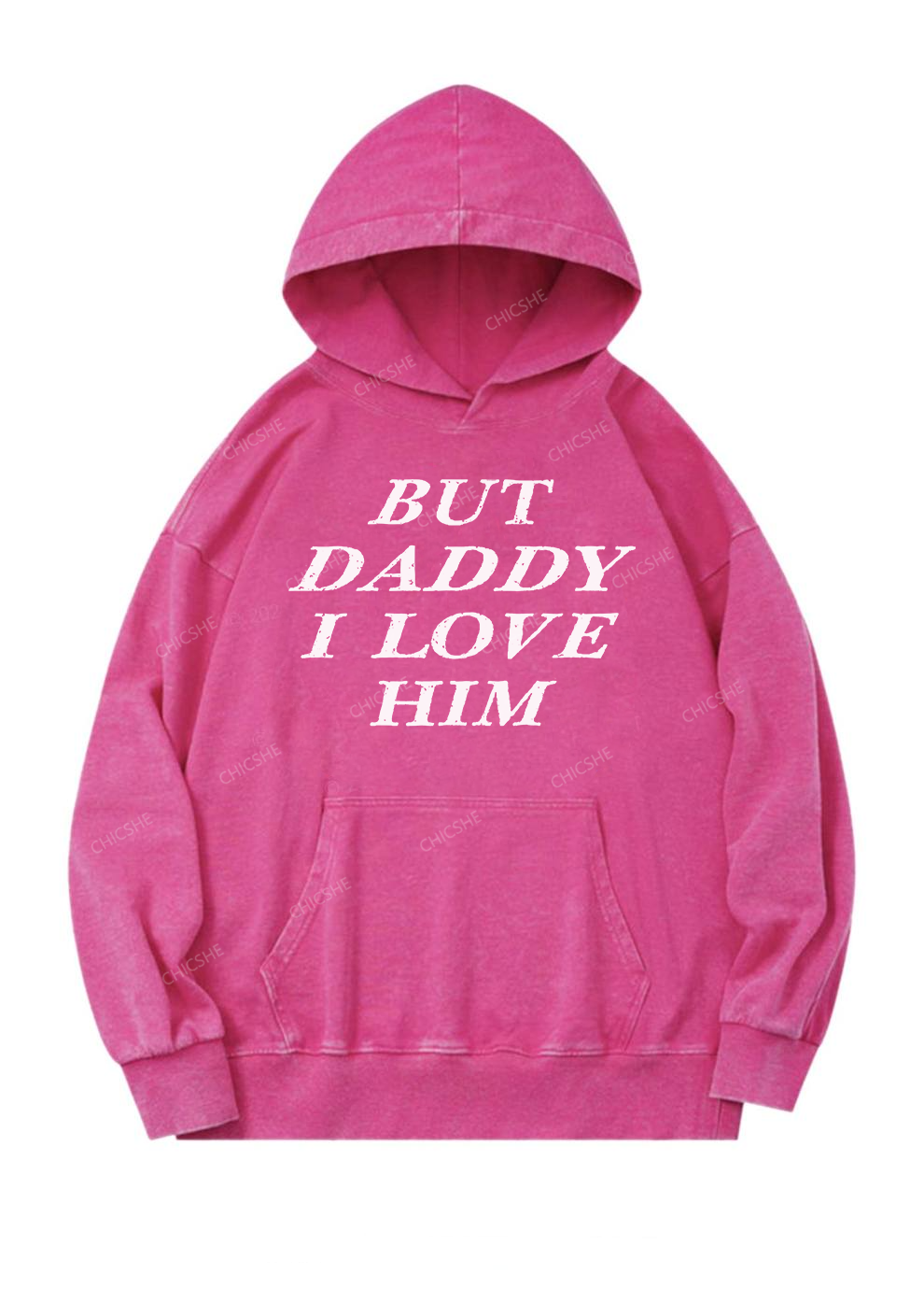 But Daddy I Love Him Y2K Washed Hoodie Chicshe