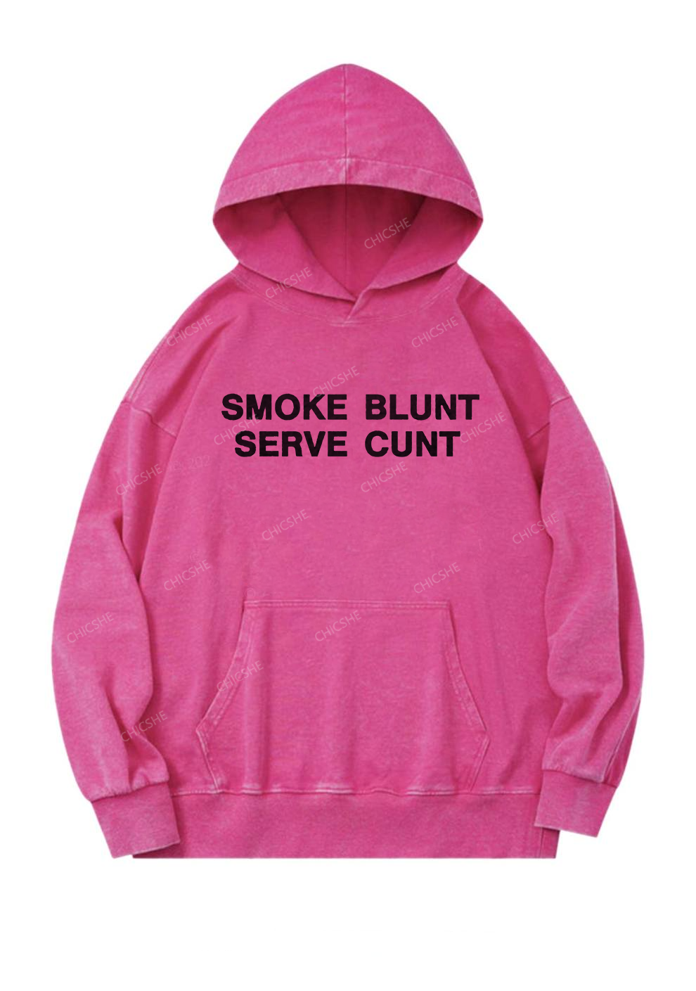 Smoke Blunt Y2K Washed Hoodie Chicshe