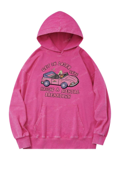 Get In The Car Y2K Washed Hoodie Chicshe
