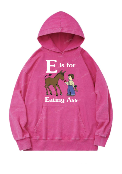 E Is For Eating Axx Y2K Washed Hoodie Chicshe