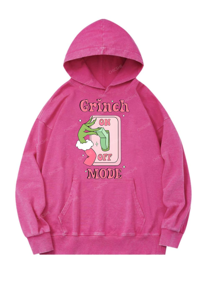 Christmas On Off Mode Y2K Washed Hoodie Chicshe