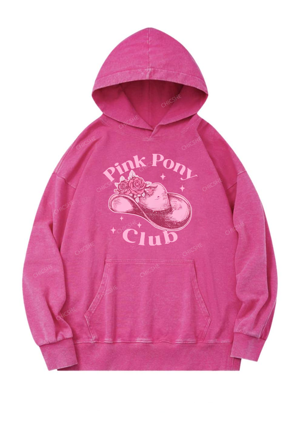 Pink Pony Club Y2K Washed Hoodie Chicshe