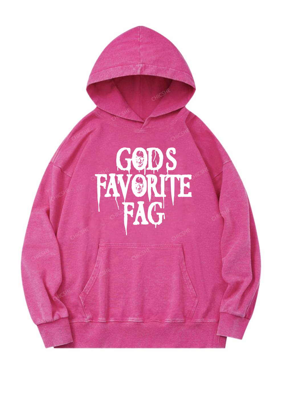 Halloween Gods Favorite Fag Pride Y2K Washed Hoodie Chicshe