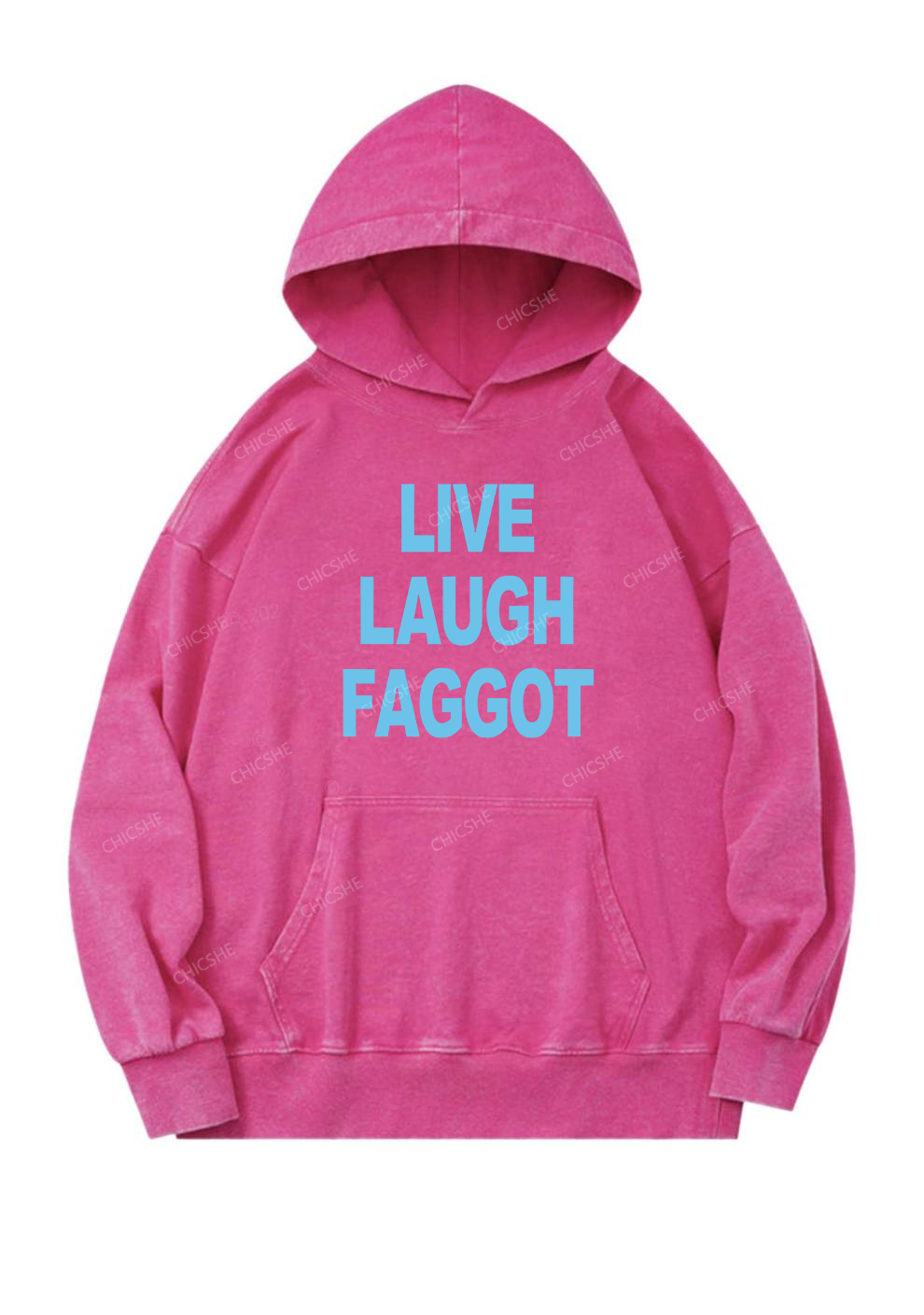 Live Laugh Faggot Pride Y2K Washed Hoodie Chicshe