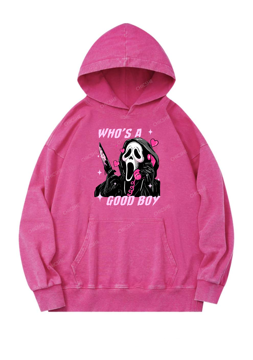 Who Is A Good Boy? Y2K Washed Hoodie Chicshe