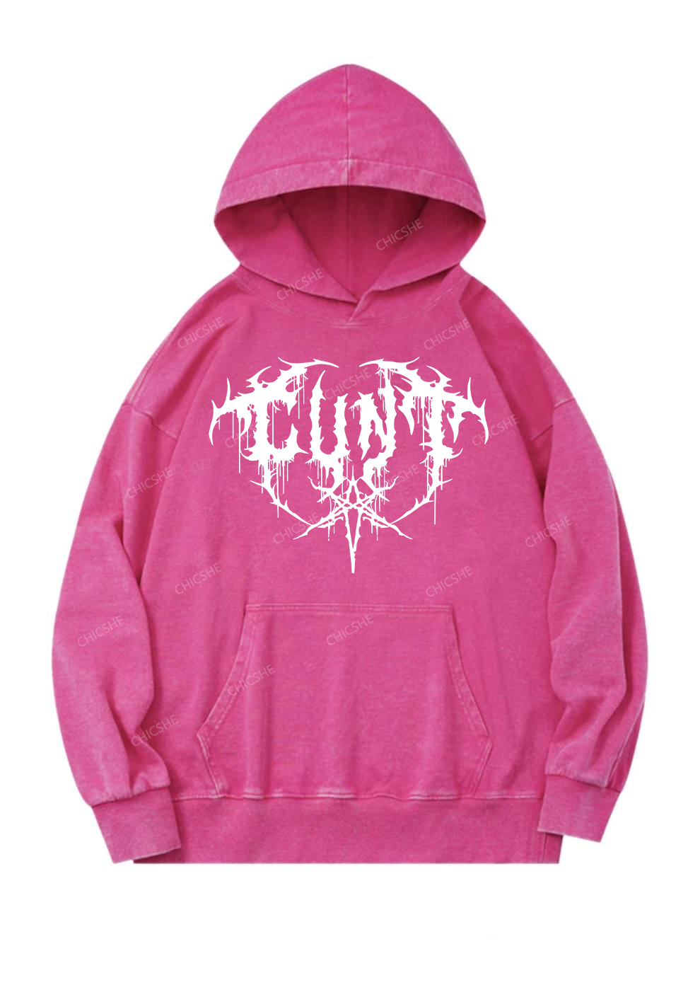 Halloween Punk Cxxt Y2K Washed Hoodie Chicshe