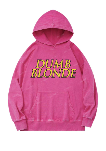 Dumb Blonde Y2K Washed Hoodie Chicshe