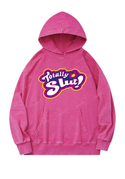 Totally Slxt Y2K Washed Hoodie Chicshe