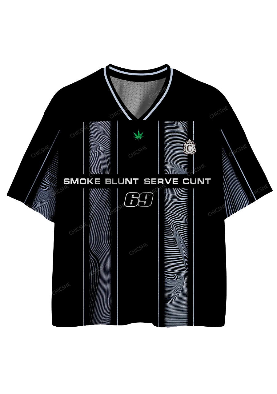 Custom Black Smoke Blunt Y2K Sport Jersey Shirts Cherrykitten