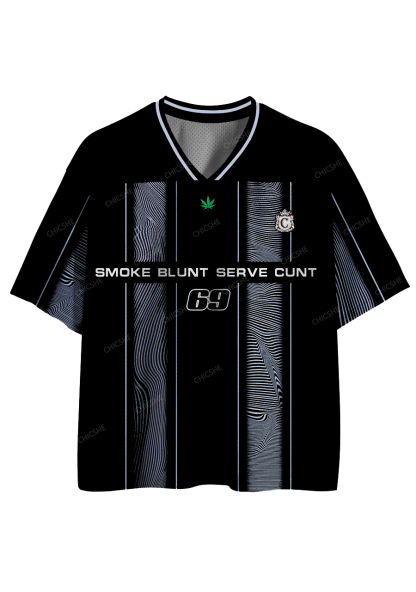 Custom Black Smoke Blunt Y2K Sport Jersey Shirts Chicshe