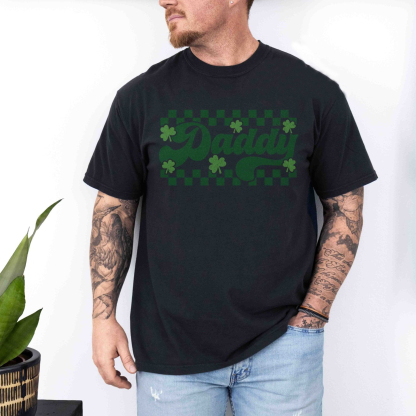 Retro Checkered St Patrick's Day Mama Daddy Shirts