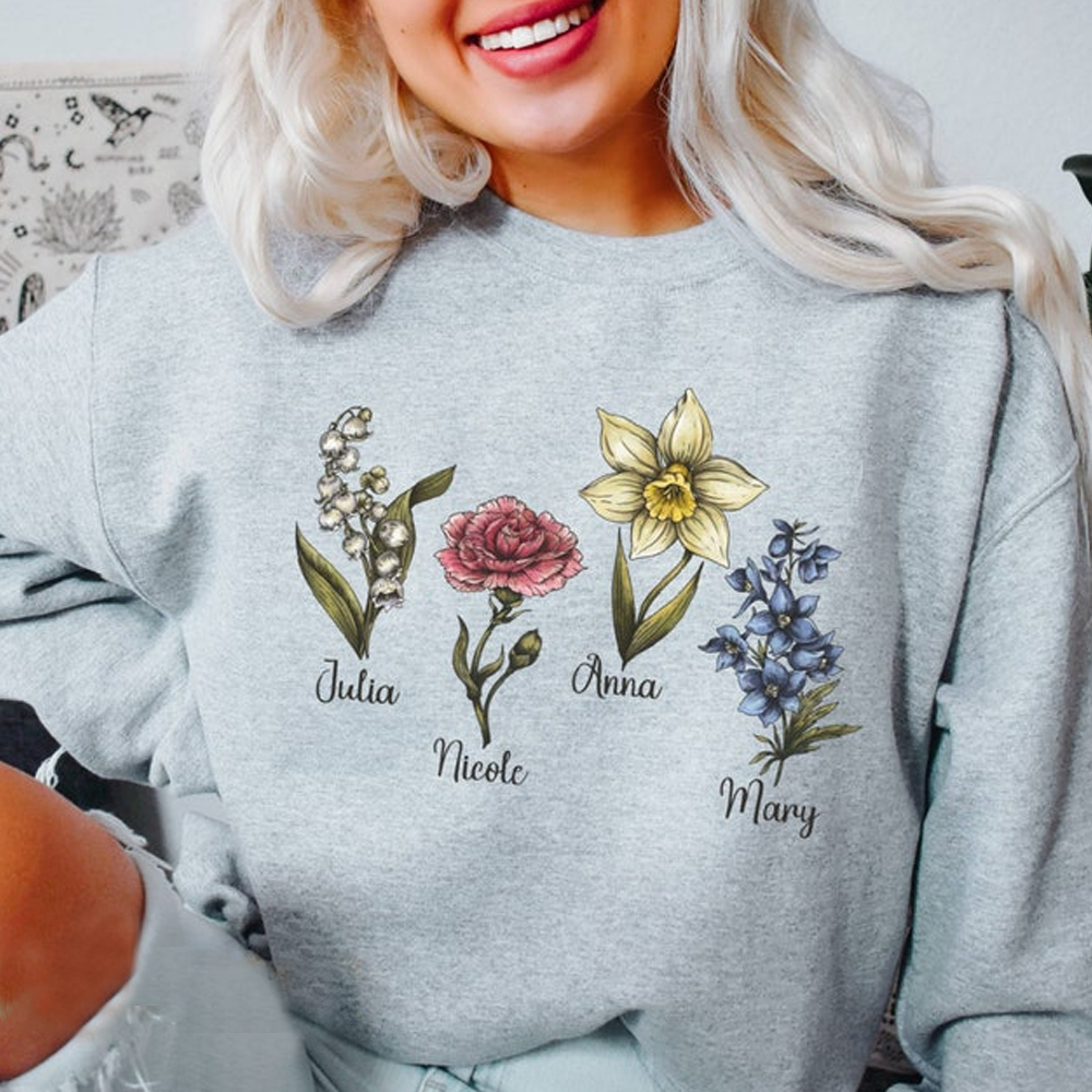 Custom Birth Month Flower Sweatshirt