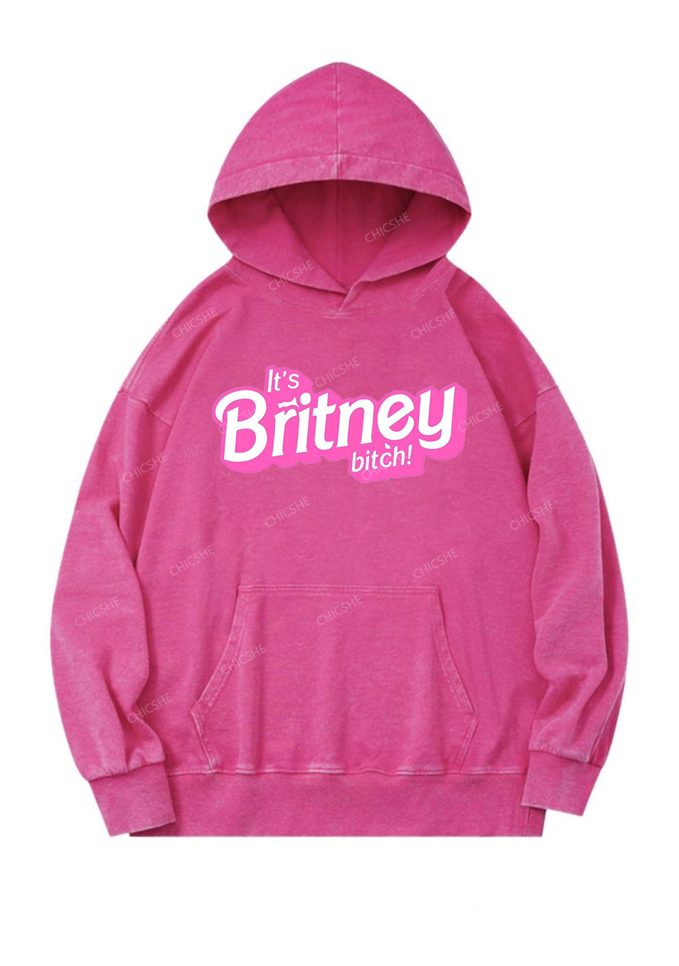 It's Britney Bixch Y2K Washed Hoodie Cherrykitten