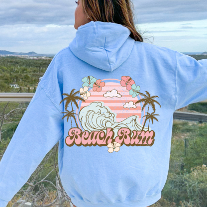 Beach Bum Sunset Graphic Hoodie