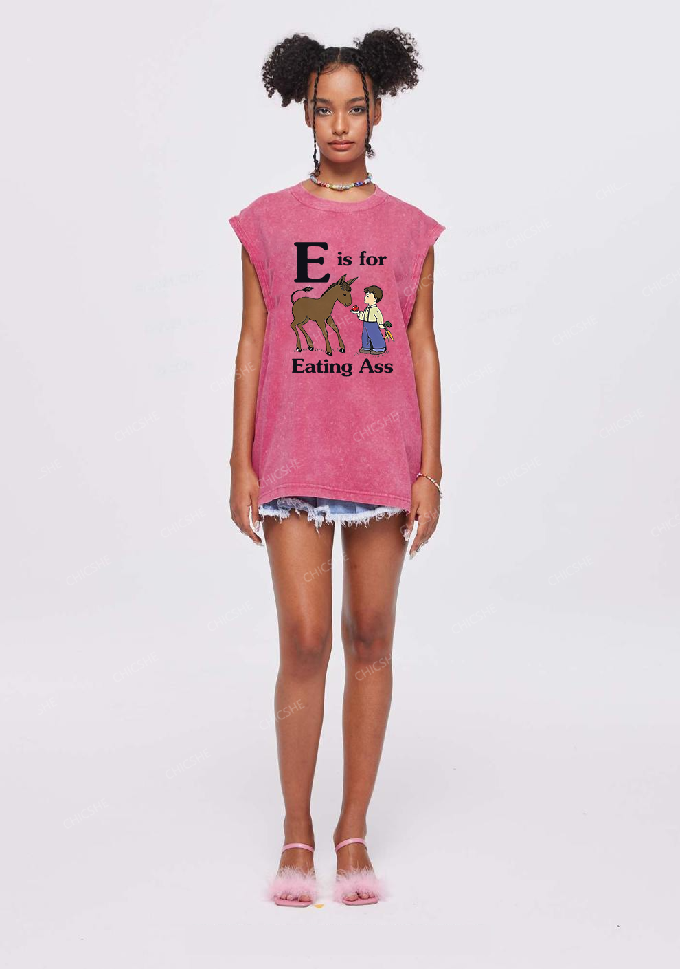 E Is For Eating Axx Y2K Washed Tank Chicshe