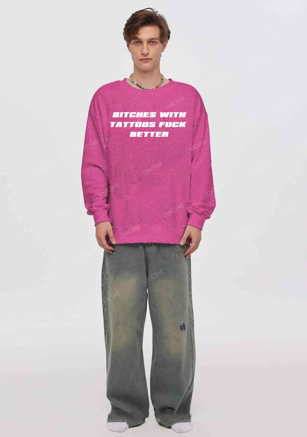 Bxxches With Tattoos Fxxk Better Y2K Washed Sweatshirts Chicshe