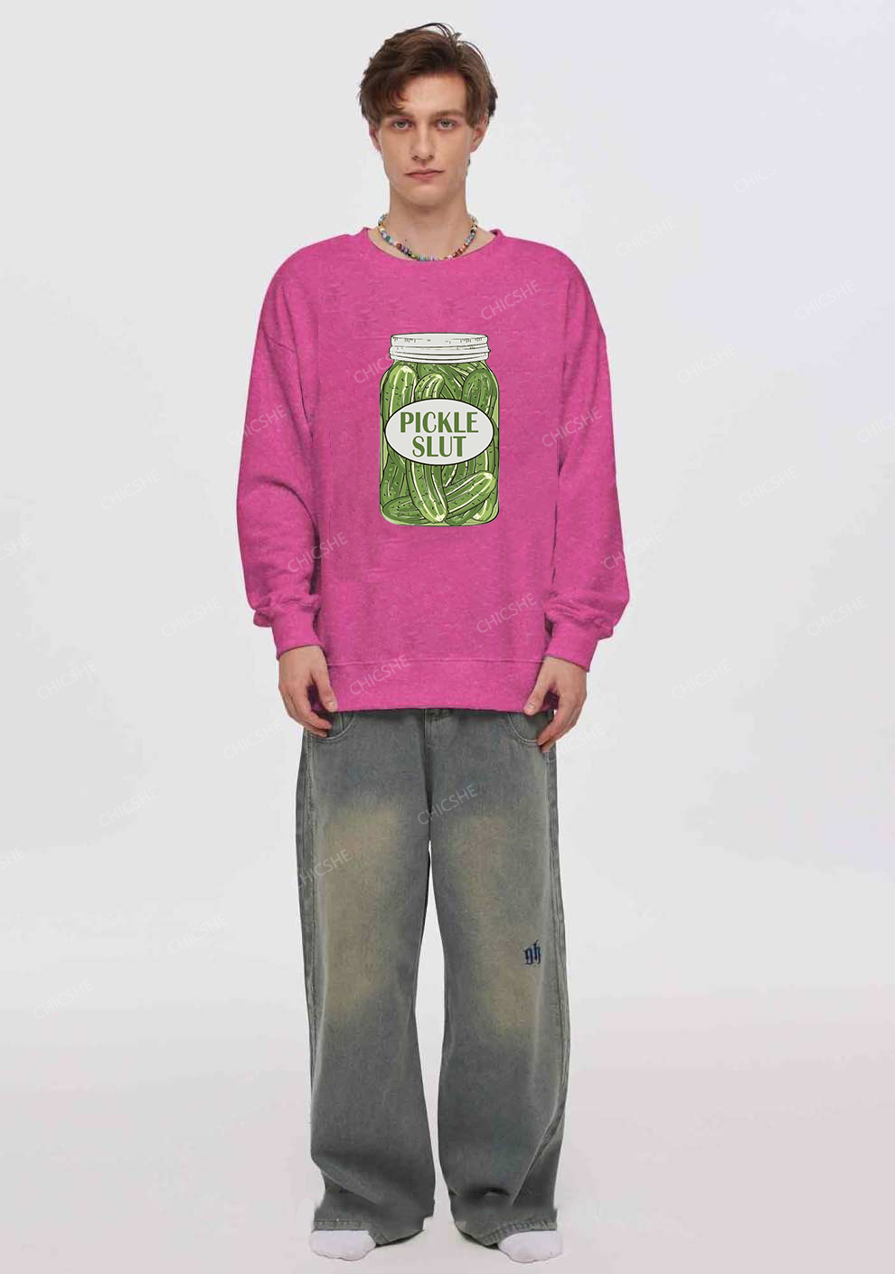 Pickle Slxt Y2K Washed Sweatshirts Chicshe