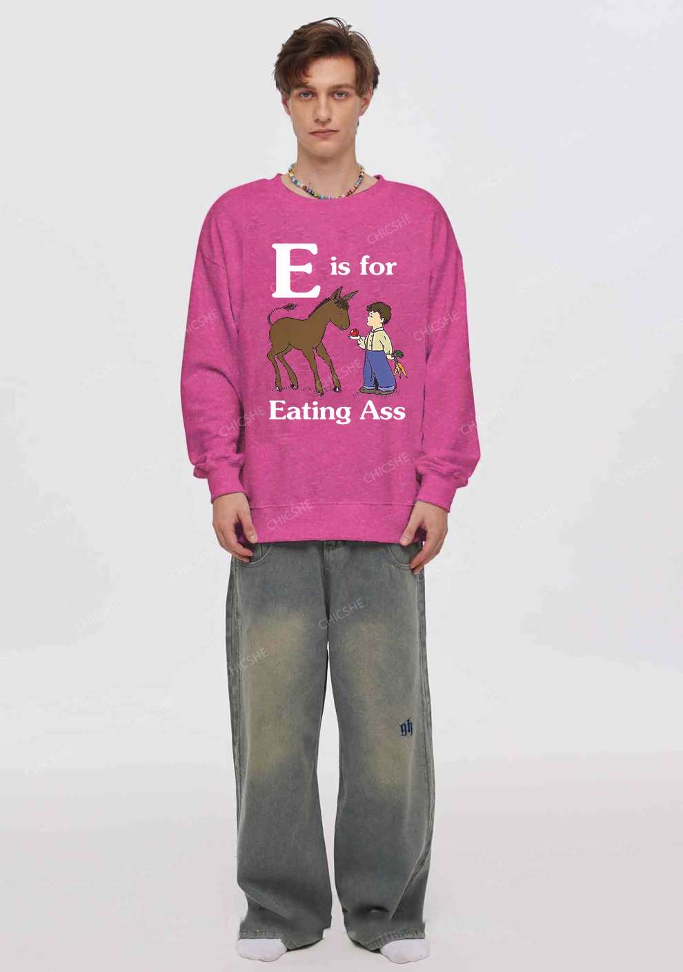 E Is For Eating Axx Y2K Washed Sweatshirts Chicshe