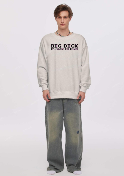 Big Is Back In Town Y2K Washed Sweatshirts Chicshe