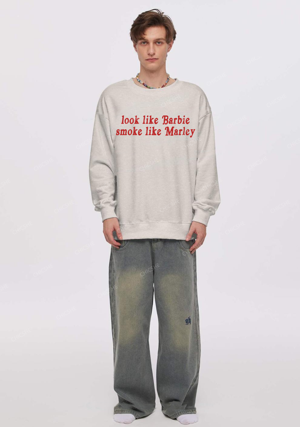 Smoke Like Marley Y2K Washed Sweatshirts Chicshe