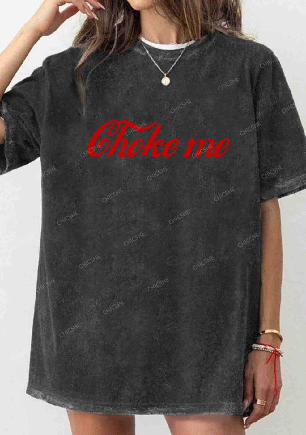 Choke Me Y2K Washed Tee Chicshe