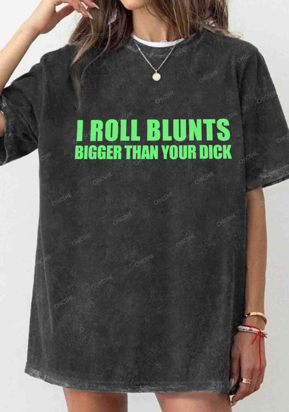 I Roll Blunts Y2K Washed Tee Chicshe