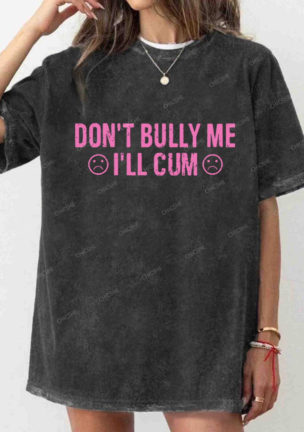 Don't Bully Me Y2K Washed Tee Chicshe