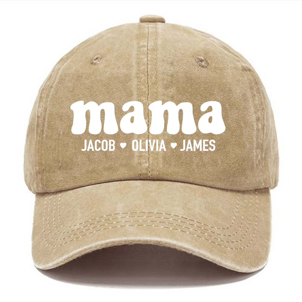 Custom Mama Vintage Casual Washed Cap