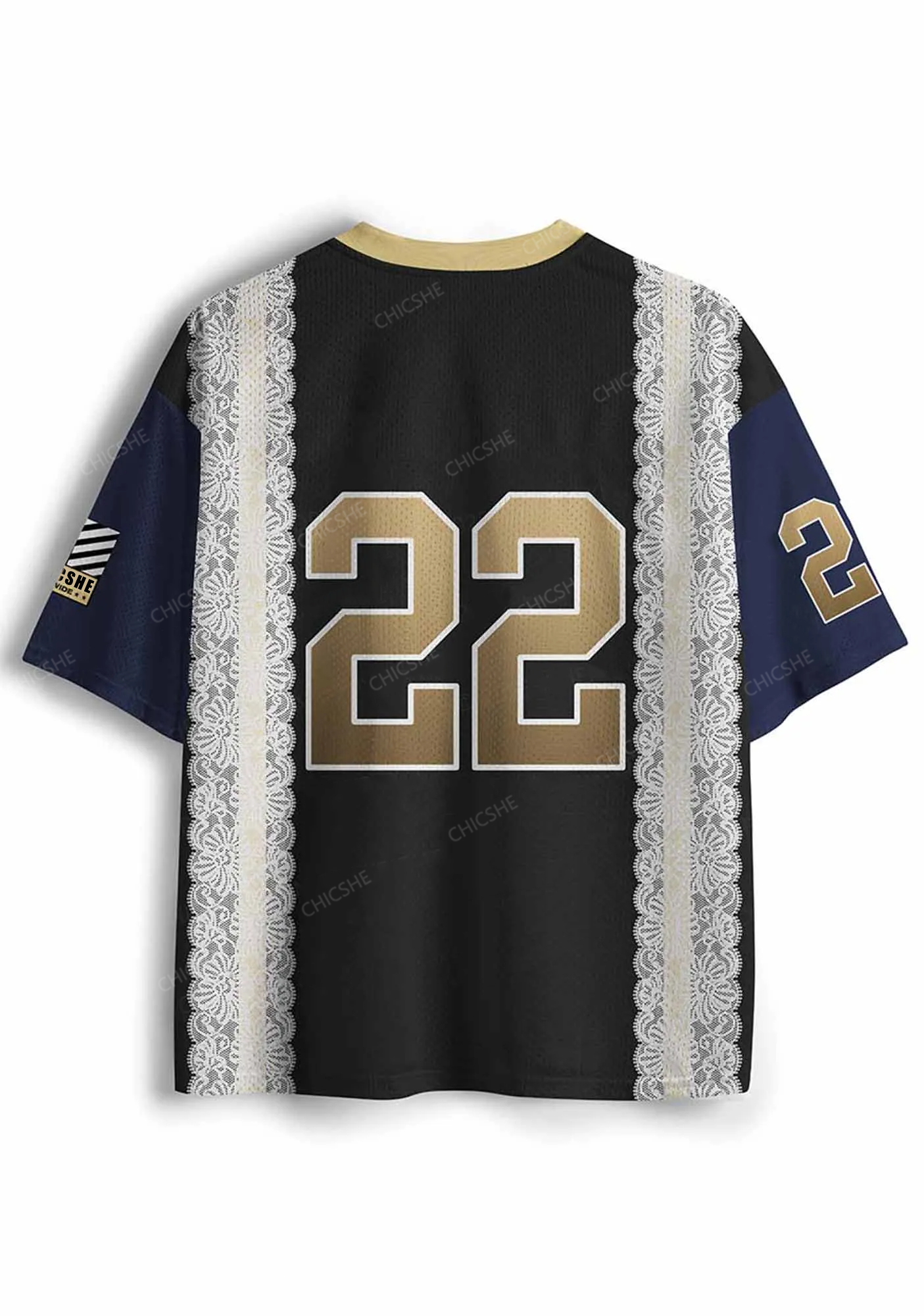 Custom Black Golden Y2K Sport Jersey Shirts Chicshe