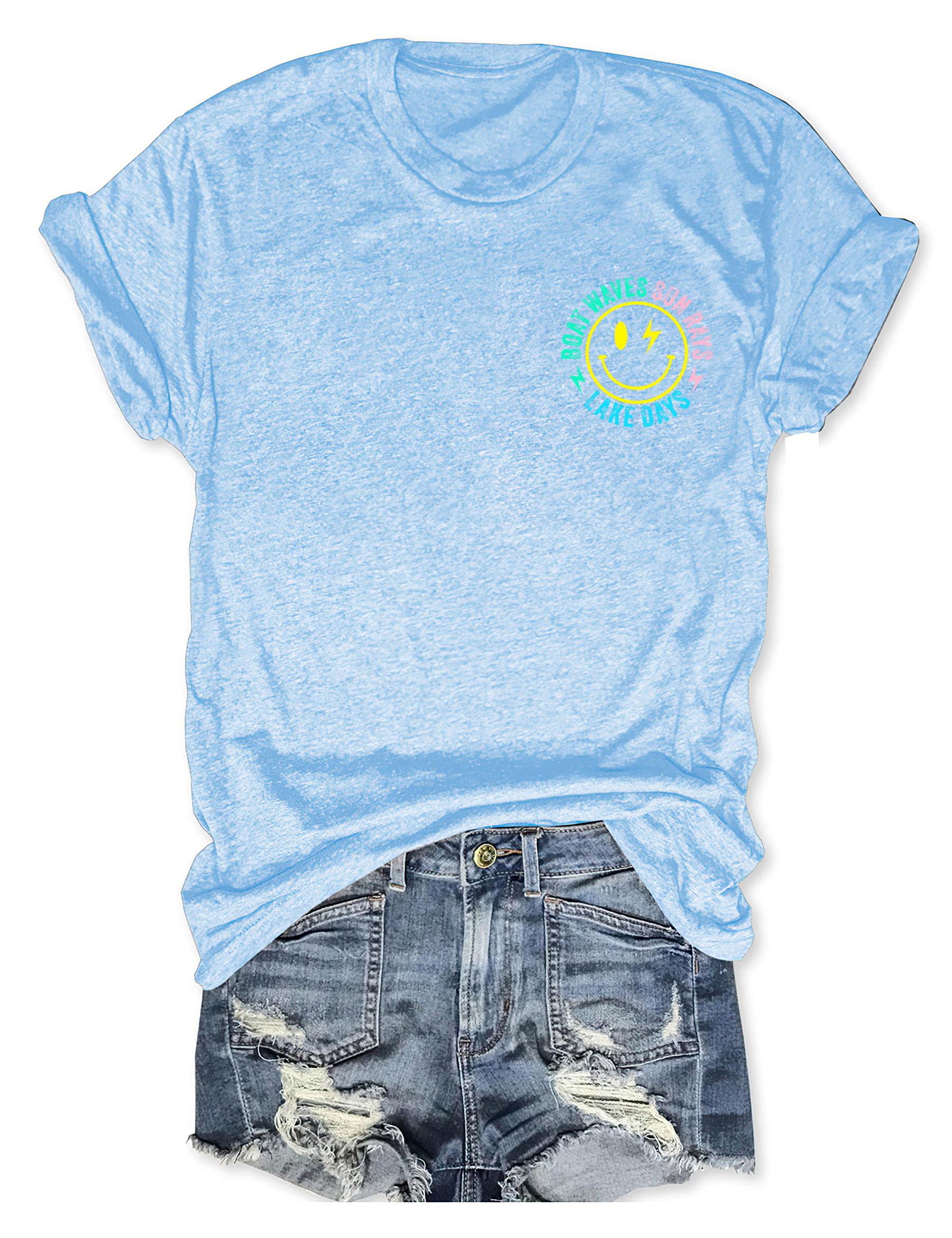 Boat Waves Sun Rays Lake Days T-shirt