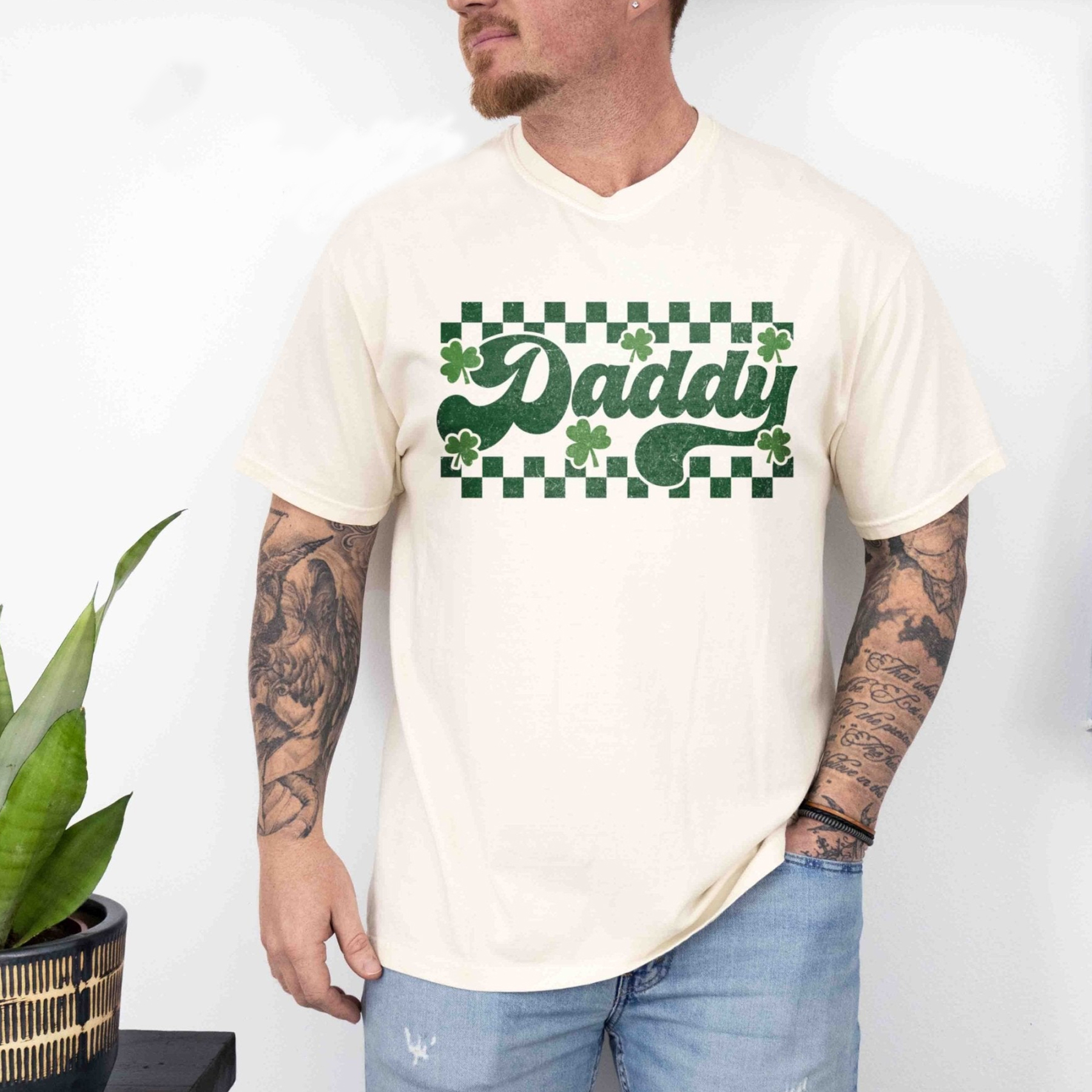 St. Patrick Retro Checkered Daddy Shirt