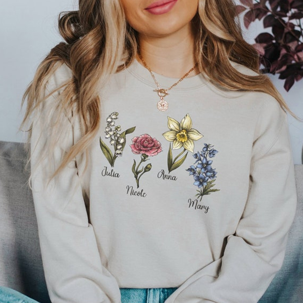 Custom Birth Month Flower Sweatshirt