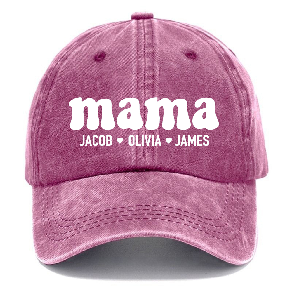 Custom Mama Vintage Casual Washed Cap