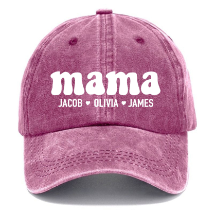 Custom Mama Vintage Casual Washed Cap
