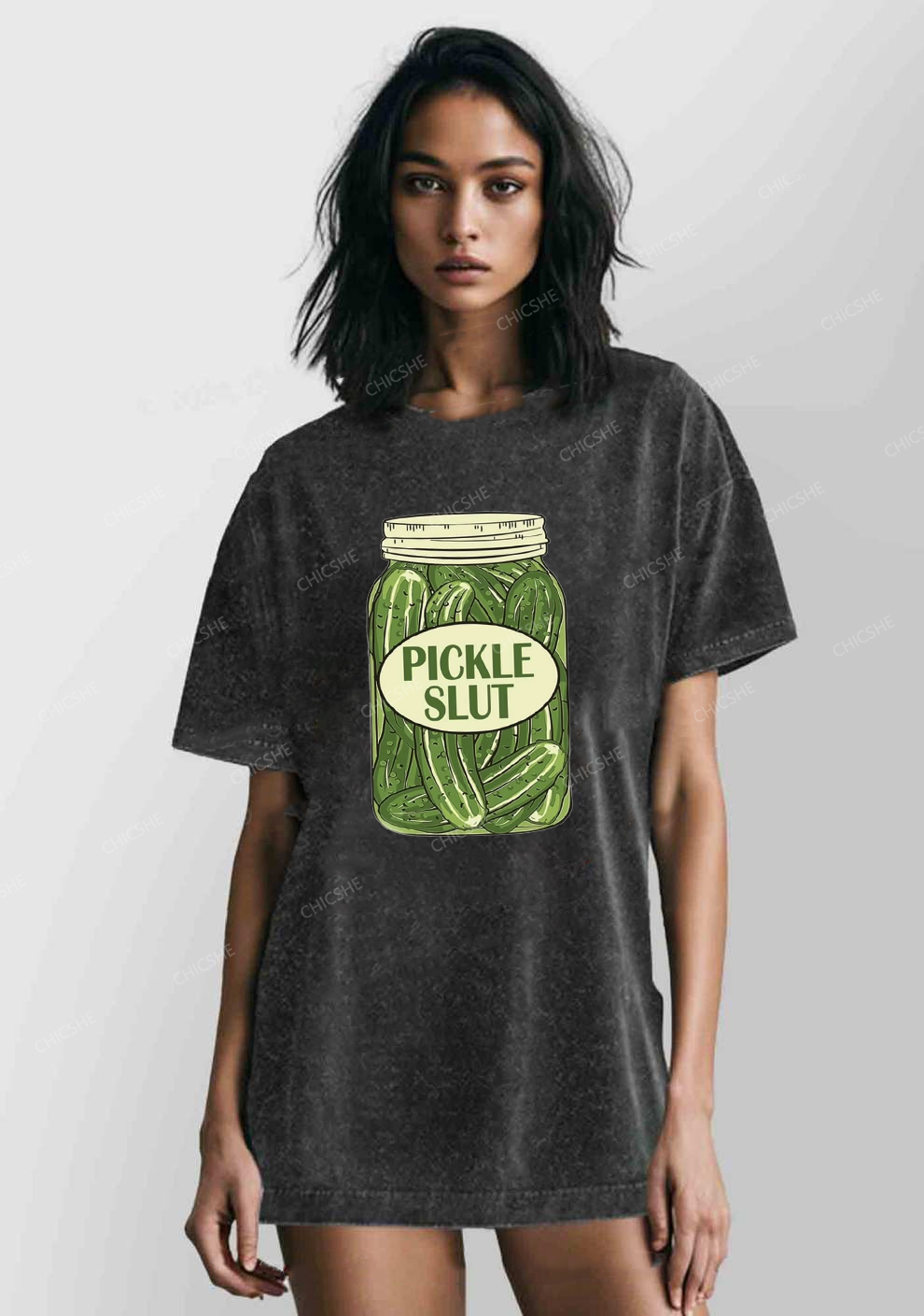 Pickle Slxt Y2K Washed Tee Chicshe