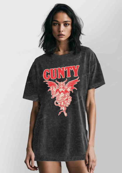 Cunty Satan Y2K Washed Tee Chicshe