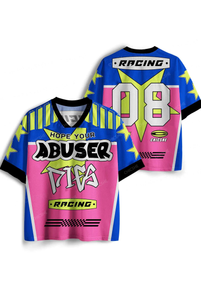 Custom Hope Your Abuser Dies Y2K Sport Jersey Shirts Chicshe