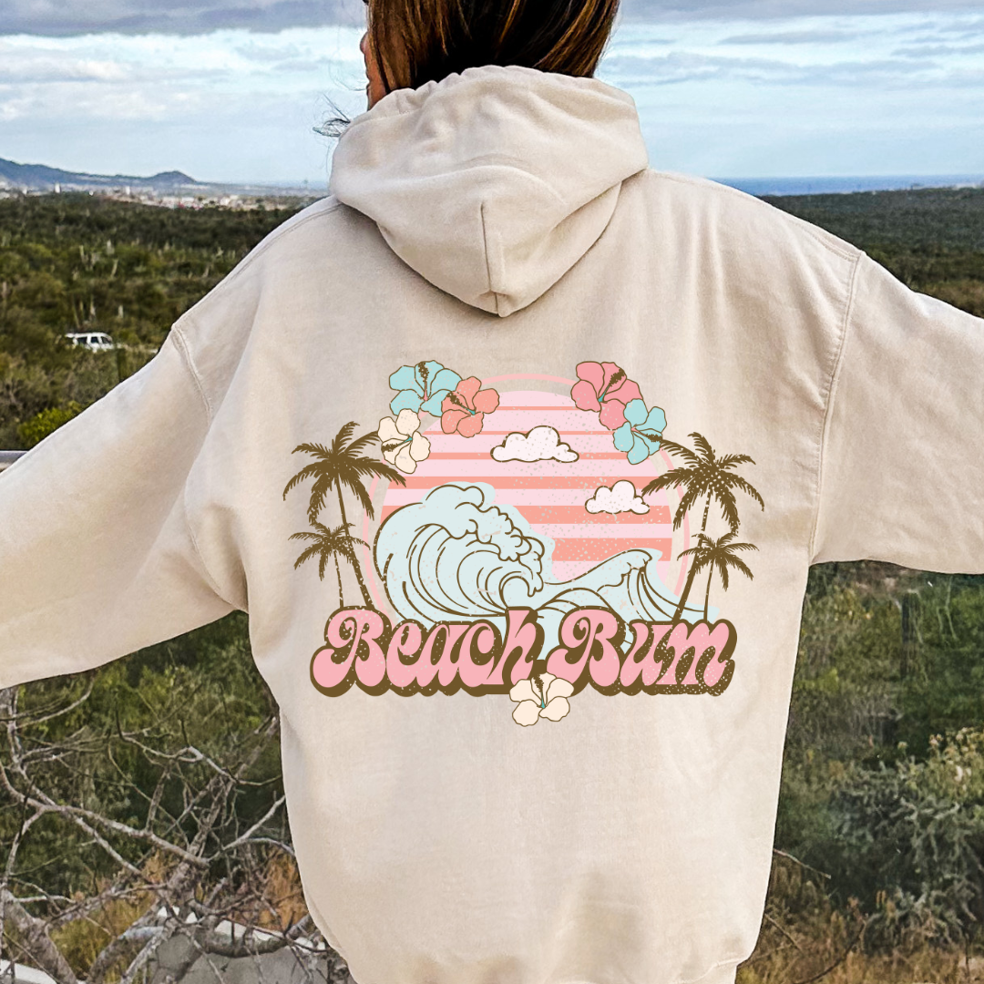 Beach Bum Sunset Graphic Hoodie